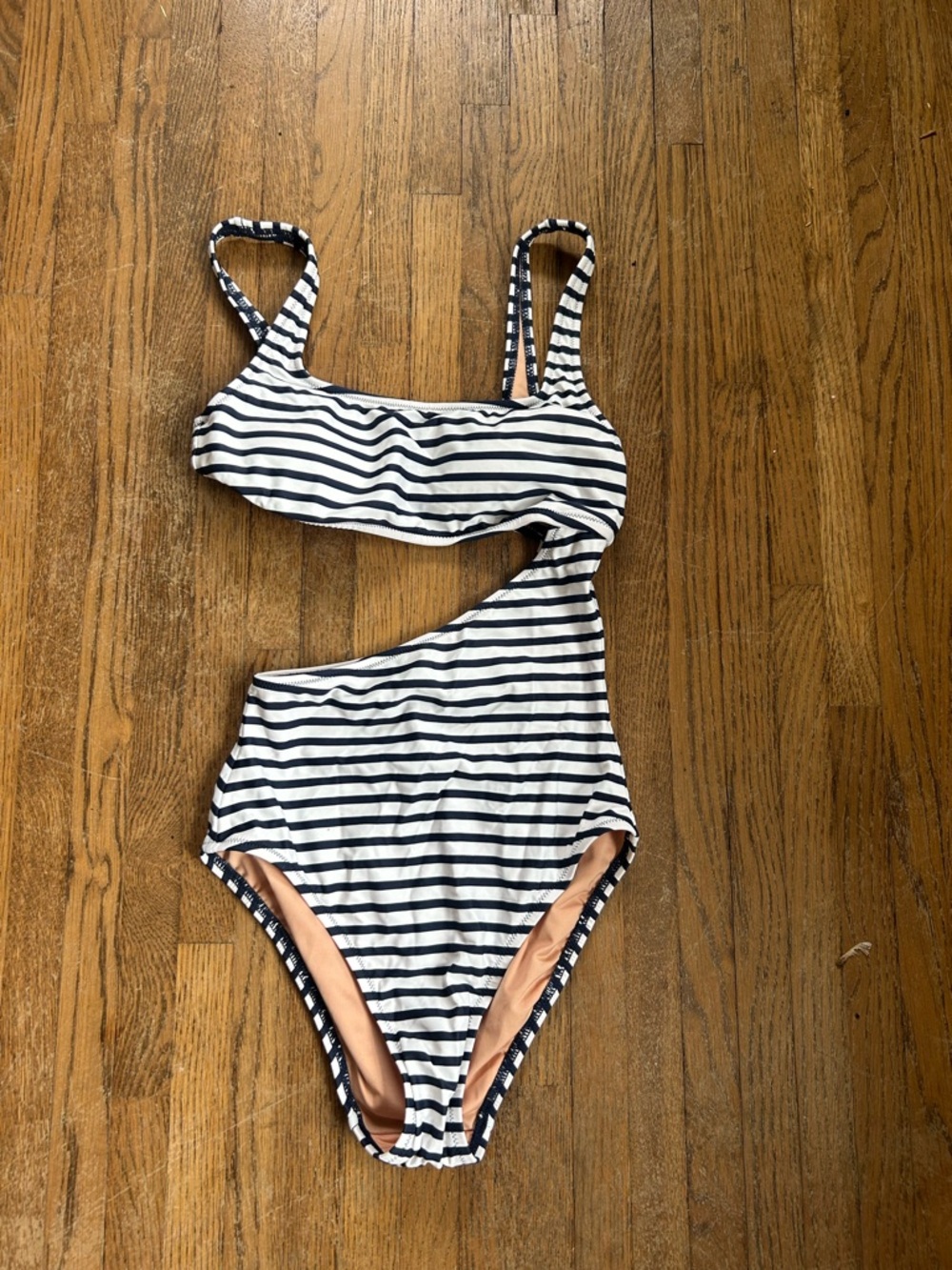 J. Crew Navy and White Striped Cutout One-Piece - Size 2 BNWT